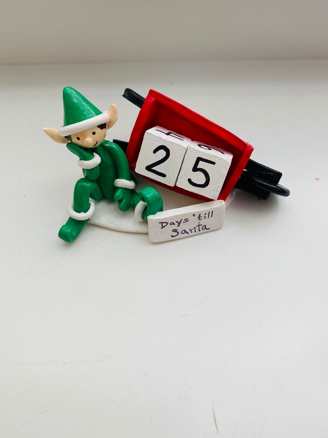 Elf Countdown to Christmas Village Piece Santas Village Accessory Etsy