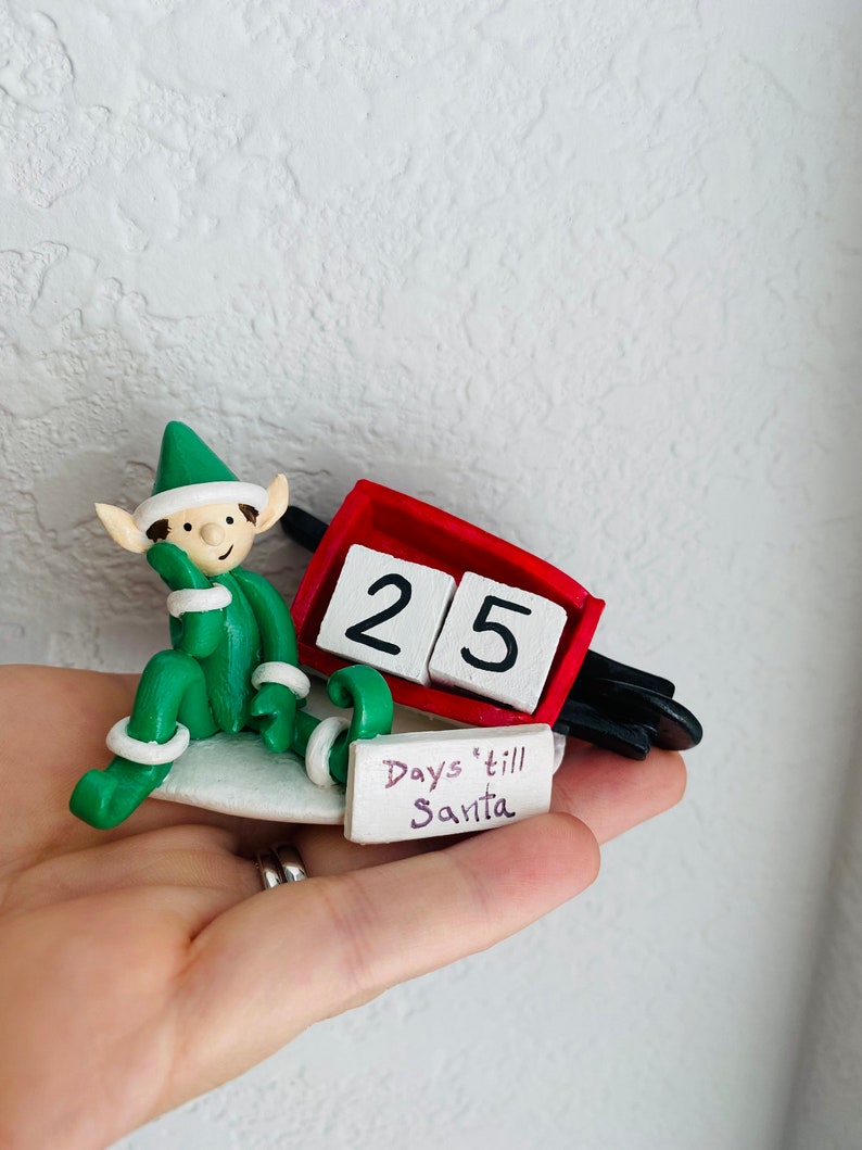 Elf Countdown to Christmas Village Piece Santas Village Accessory Etsy