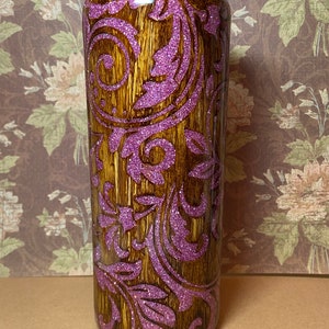 Wood grain tumbler peekaboo tumbler personalized tumbler