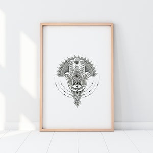 Hamsa mandala print