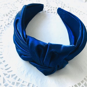 Top Knot Satin and Shine Headband in Royal Blue vintage headband,women&#39;s headband, fashion headband, retro headband