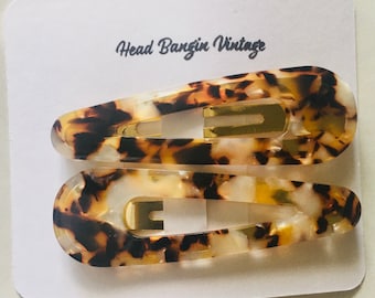 Broche acrílico con broche para niñas, broche con estampado de tortuga, broche con estampado de leopardo, accesorios para el cabello con estampado de leopardo, pasadores de leopardo para niñas.