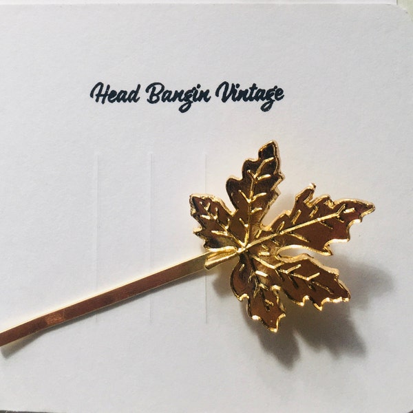 Gold and Silver Fall Leaves Bobby Pin Maple Leaf Halloween Hair Pin for Women Girls