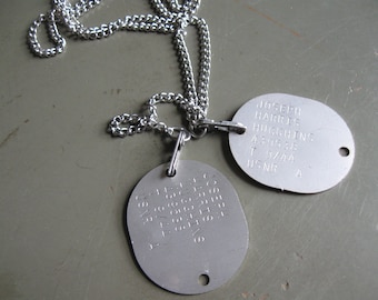 Stainless or brass WW2 Navy and Marine dog tag set personalized