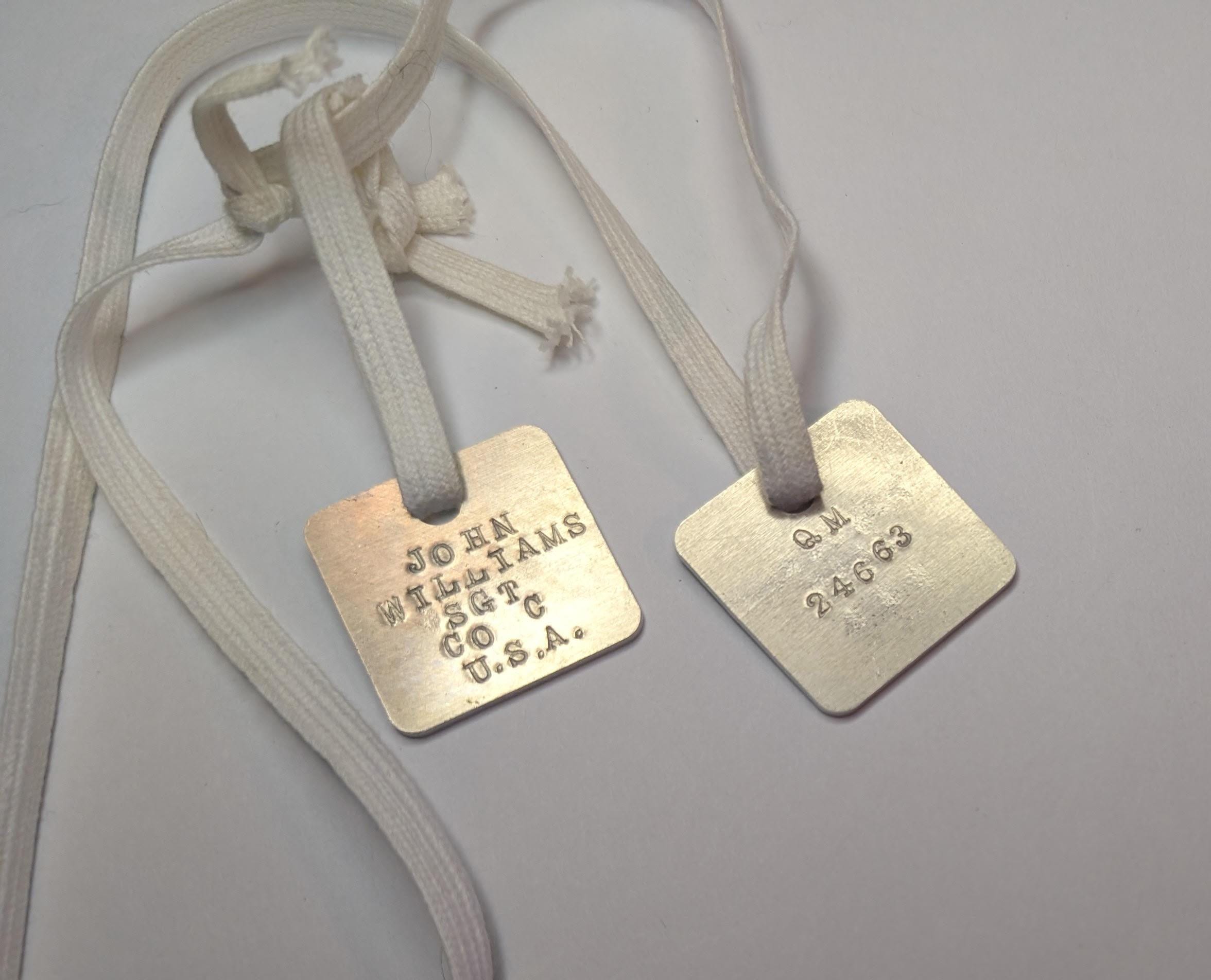 正方形の第一次世界大戦の米国ドッグタグ（パーソナライズ） - Etsy 日本