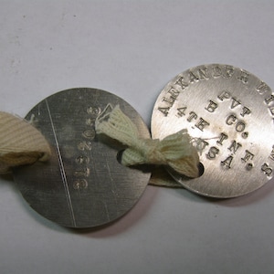 WW1 reproduction personalized dog tag set