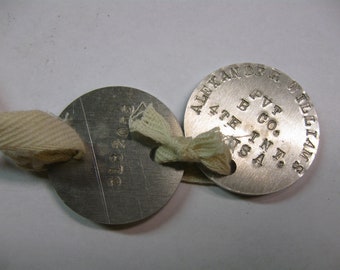 WW1 reproduction personalized dog tag set