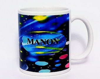 Customizable mug with your first name of your choice, abstract style, mug for all occasions, unique gift idea