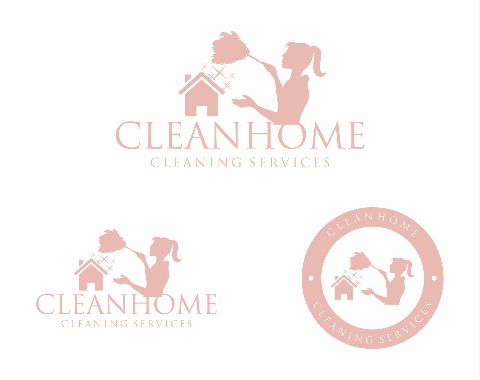 Cleaning logo Premade Housekeeper Business card package Etsy