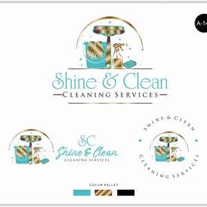House cleaning logo,  cleaning logo,  Disinfection logo, Broom Logo, Housekeeper Logo Full Branding Packages, Office cleaning