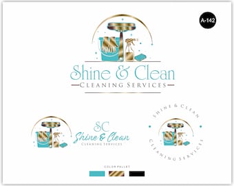 Cleaning Service Logo, Housekeeping Branding Package