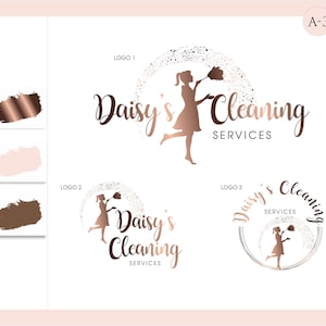 Cleaning logo, Housekeeper Logo, Premade Cleaning Branding Kit , Cleaning Service Branding, Maid Logo, Cleaning Lady Logo,  Office Cleaning