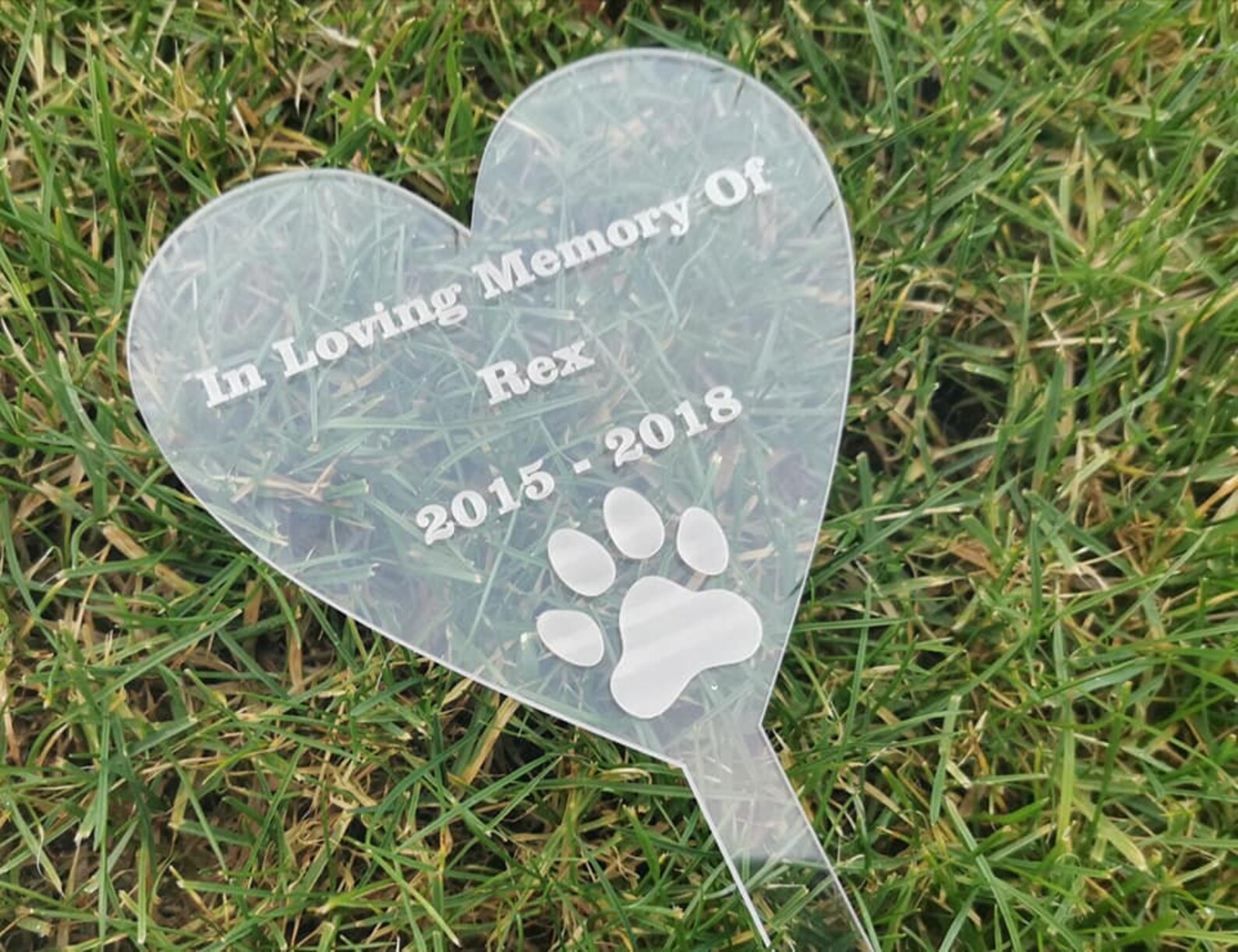Heart Shaped Pet Memorial Plaque With Paw Print Design Dog Etsy