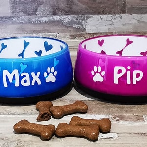 Neon Dog Bowl Personalised, Non Slip Bowl