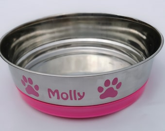 Steel Non Slip Dog Bowl, Food Dish, Pet Gift