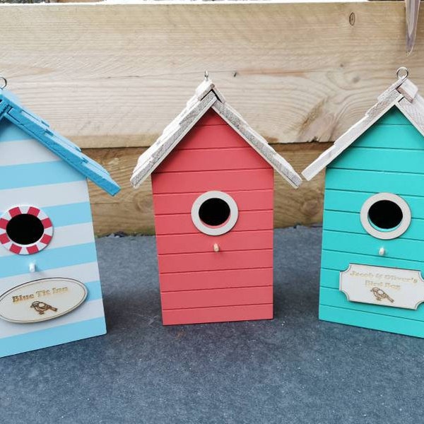 Personalised Bird House, Wooden Nesting Box