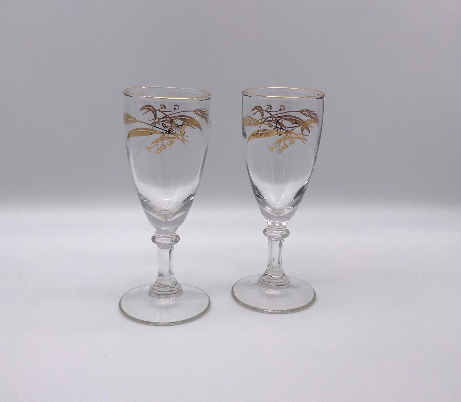 Vintage Homer Laughlin Prairie Gold Pattern Wine Glasses Set Etsy