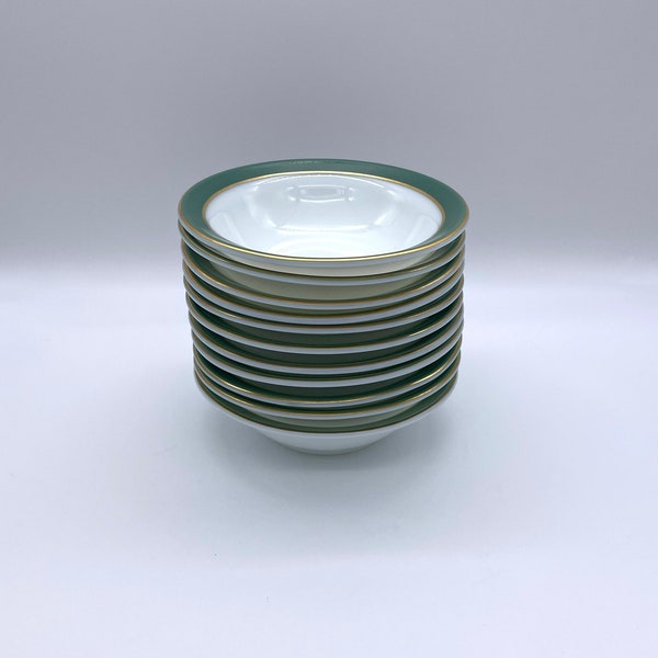 Pyrex Regency Green and Gold Dessert Bowls