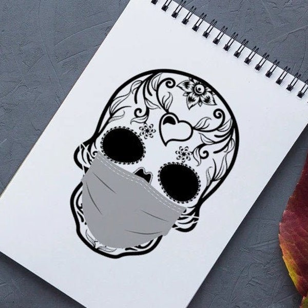 Sugar Skull Face Mask - Etsy