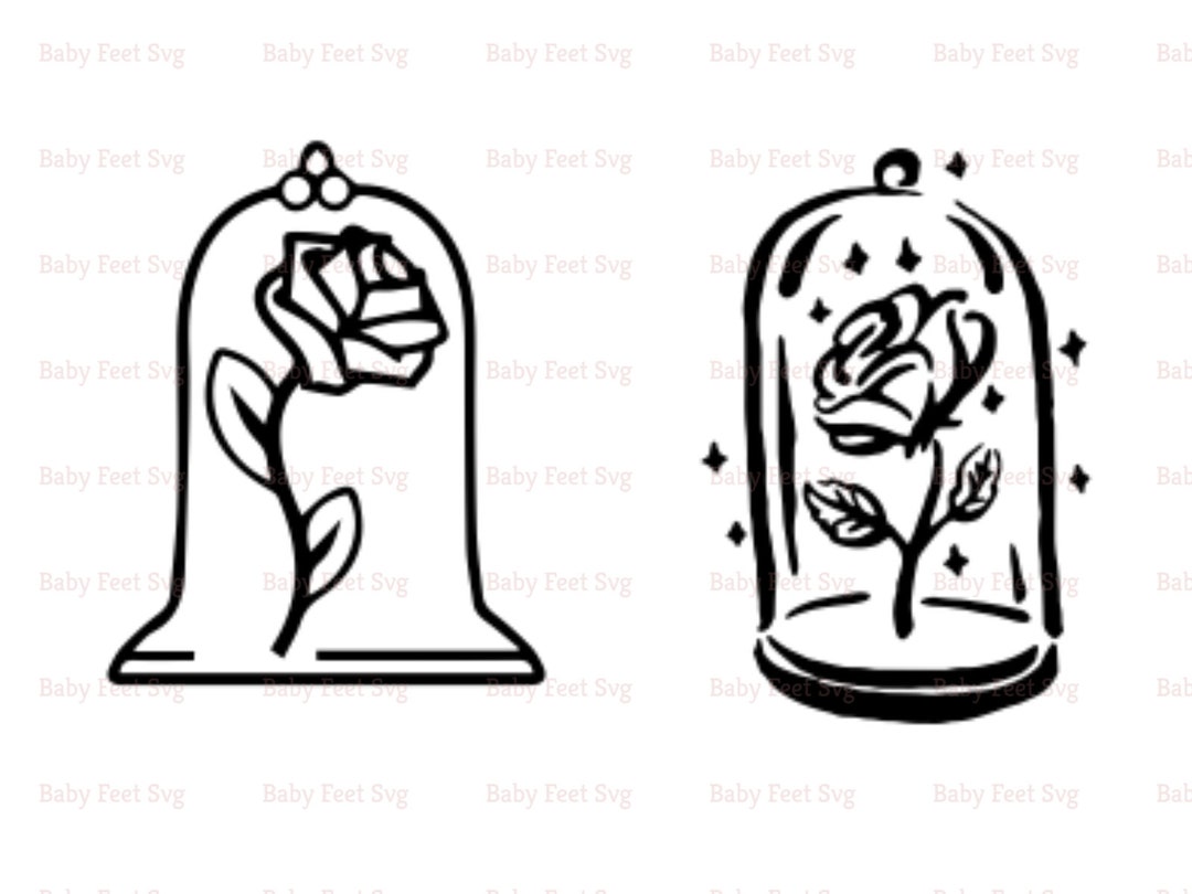 Beauty and the Beast Rose Svg, Belle Rose Layered Svg, Rose Svg, Beauty