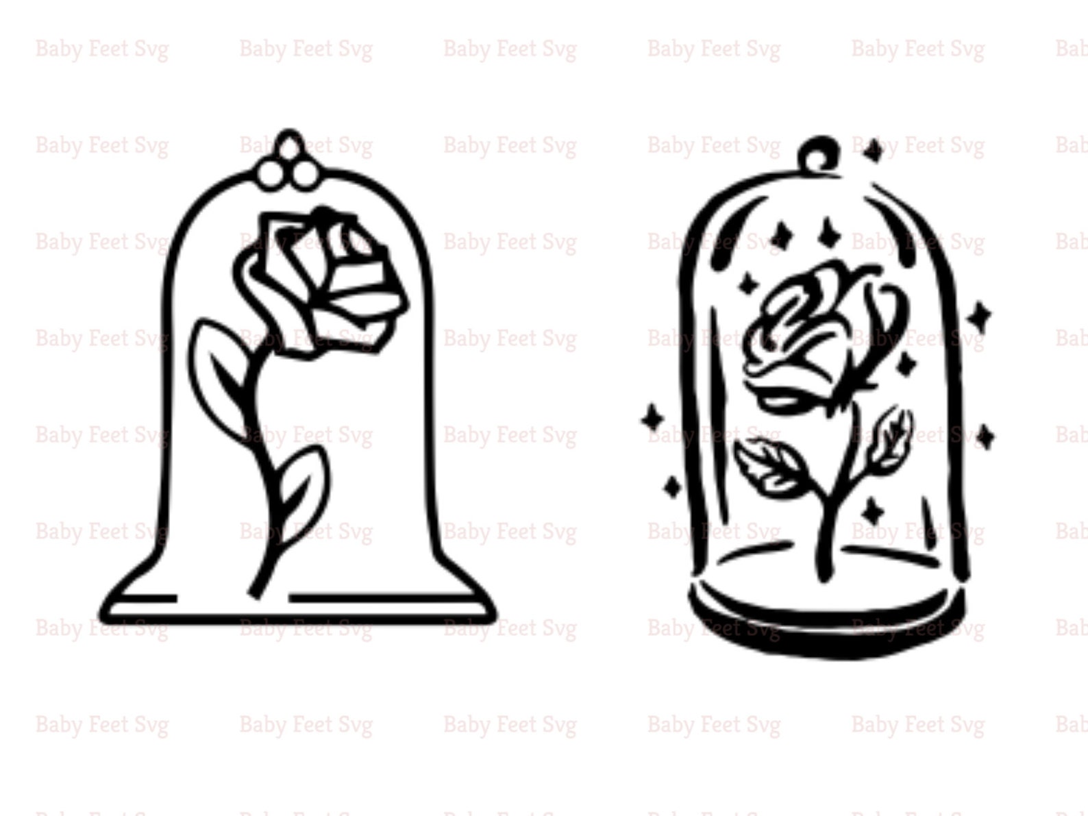 Beauty and the Beast Rose Svg, Belle Rose Layered Svg, Rose Svg, Beauty