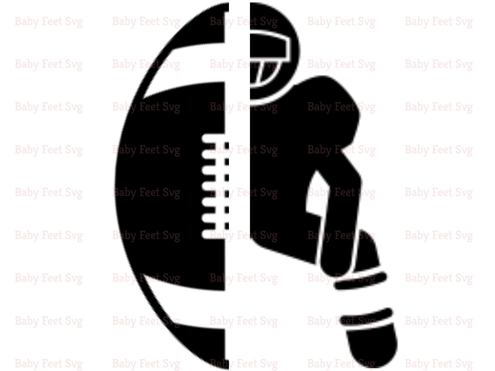 Half Football Svg Half Football Half Player Svg Football | Etsy