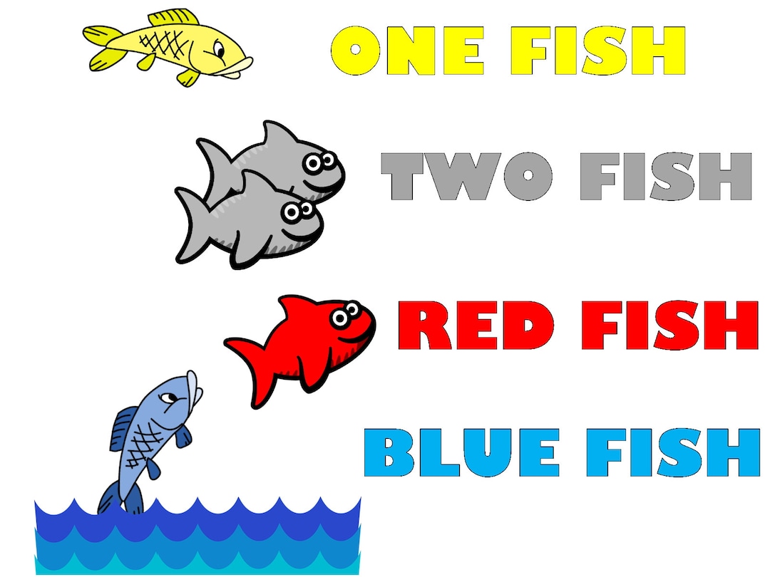 One Fish Two Fish Svg, Red Fish Blue Fish Svg, One Fish Two Fish Png ...