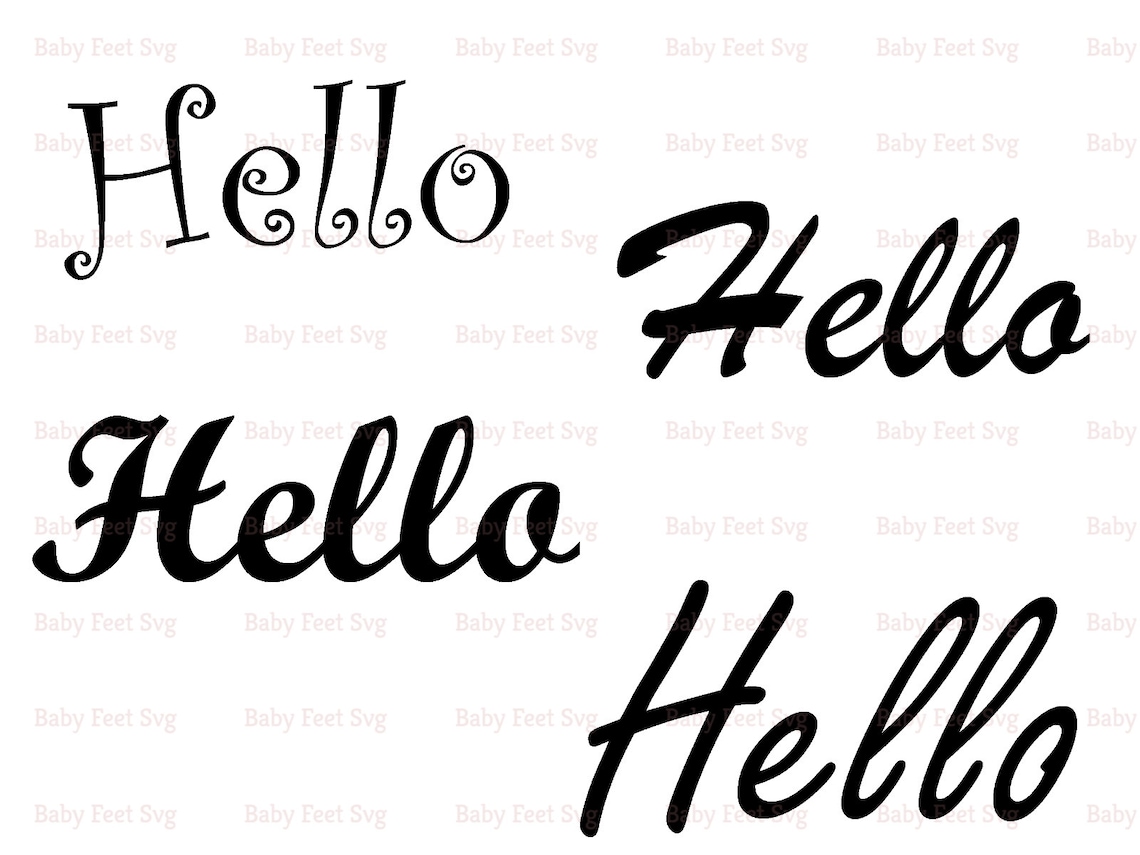 Bundle Cursive Hello Svg Hello Cut File Cricut Silhouette | Etsy