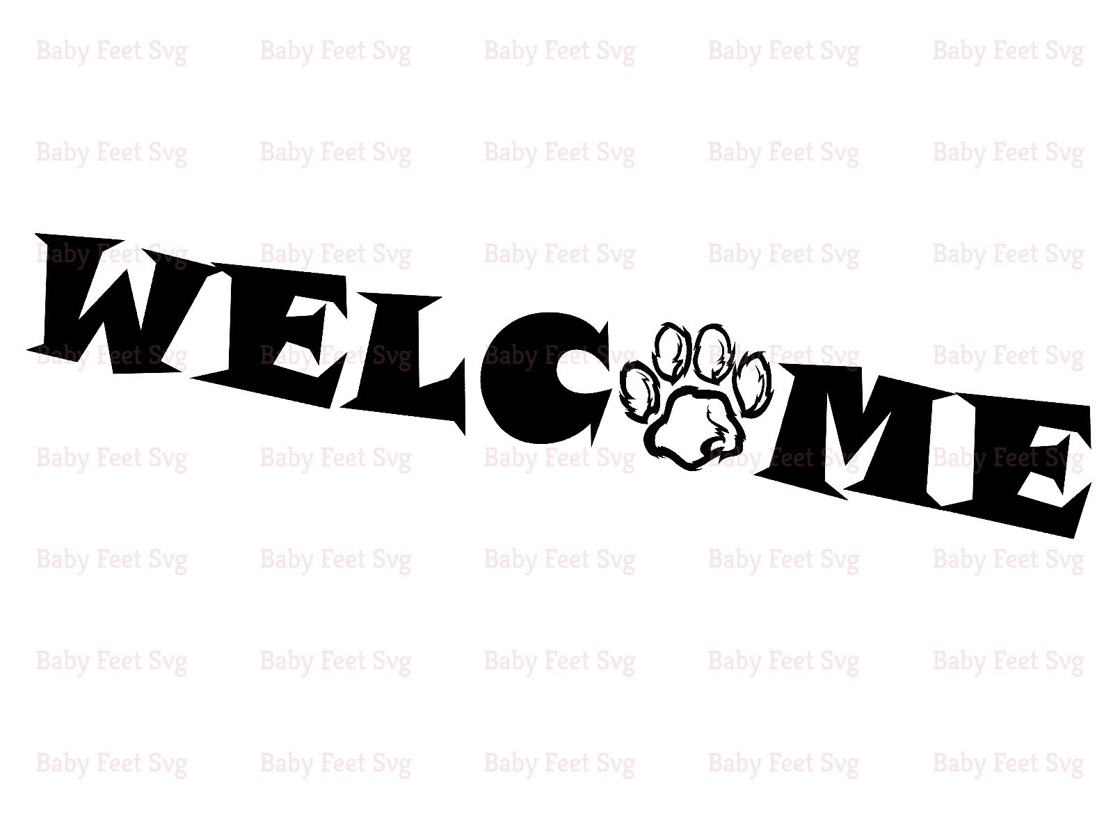 Download Welcome With Paw Print Svg Dog Paw Svg Welcome Paw Print ...