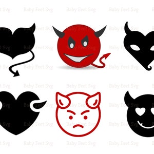 Devil Heart Svg Bundle, Devil Heart Cuttable Design, Svg File For Silhouette Cameo and Cricut, Devil Heart Earring Plantilla Cricut, Dxf Png
