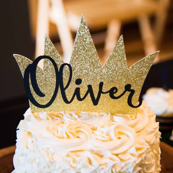 King Crown Cake Topper Etsy