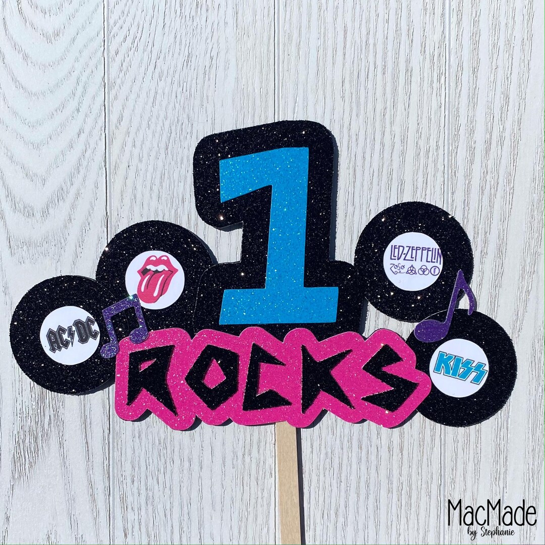 One Rocks Cake Topper - Etsy