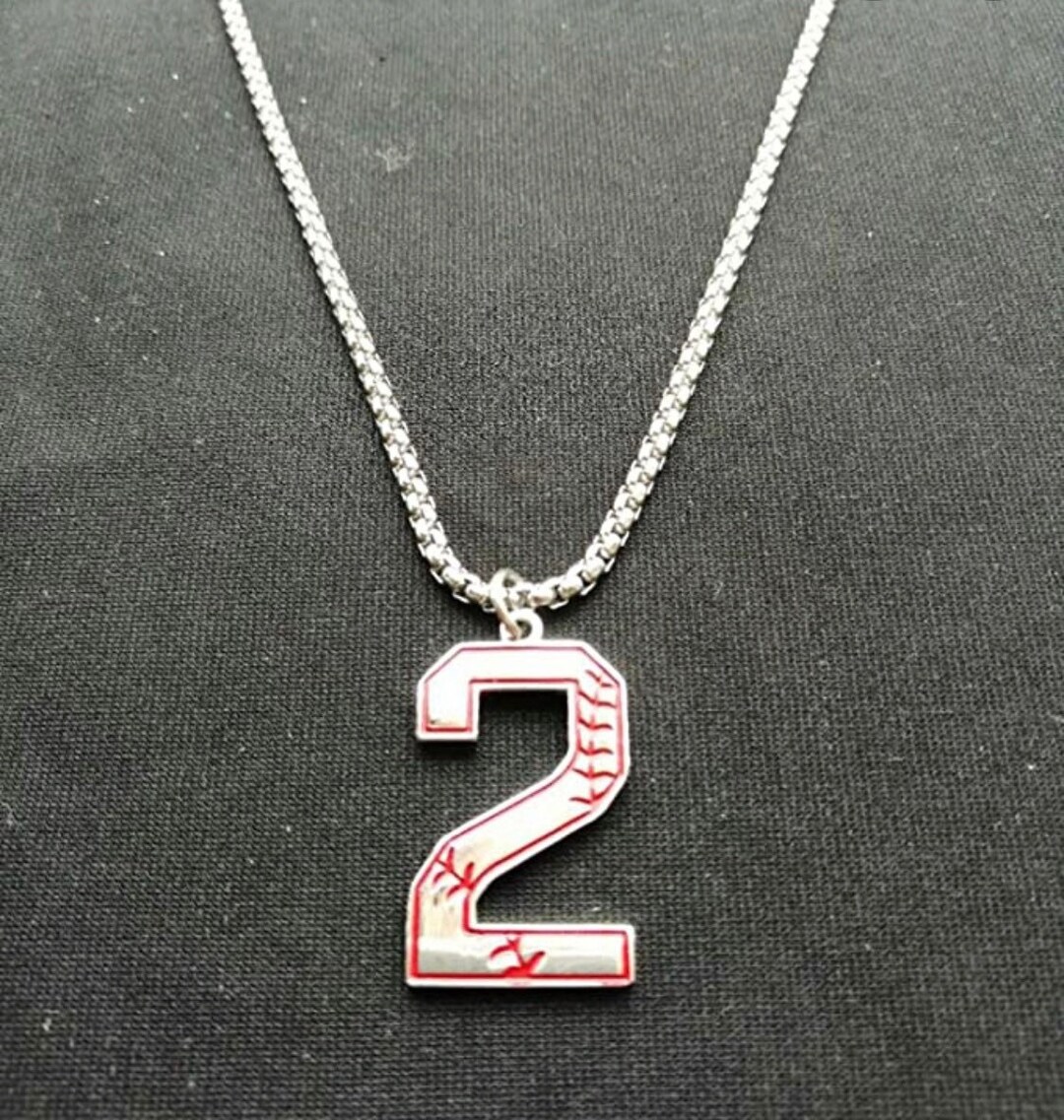 Baseball Number Necklace Etsy