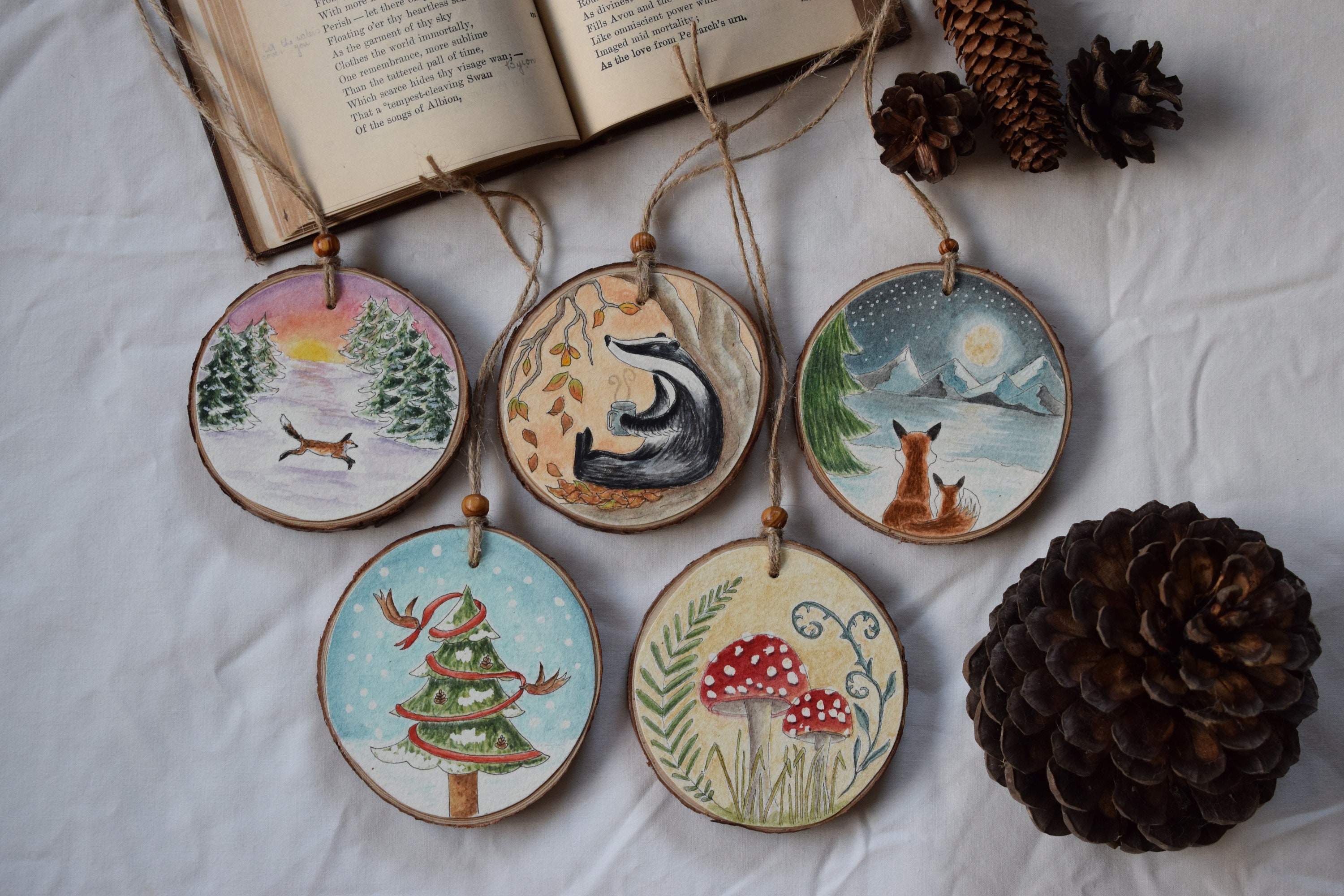Hand Painted Wood Ornaments 