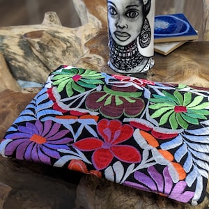Handmade embroidered clutch bag