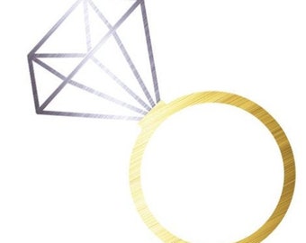 Diamant Ring/Temporäres Tattoo/Junggesellinnenparty/Metallic Gold Tattoo