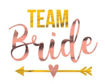 Team Bride/Temporary Tattoo/Bachelorette Party/Metallic Gold Tattoo