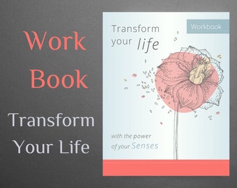 Digital Download Workbook 'TRANSFORM Your LIFE with the Power of your Senses, Personal Growth Printable Workbook, Essential Oils, 5 Senses