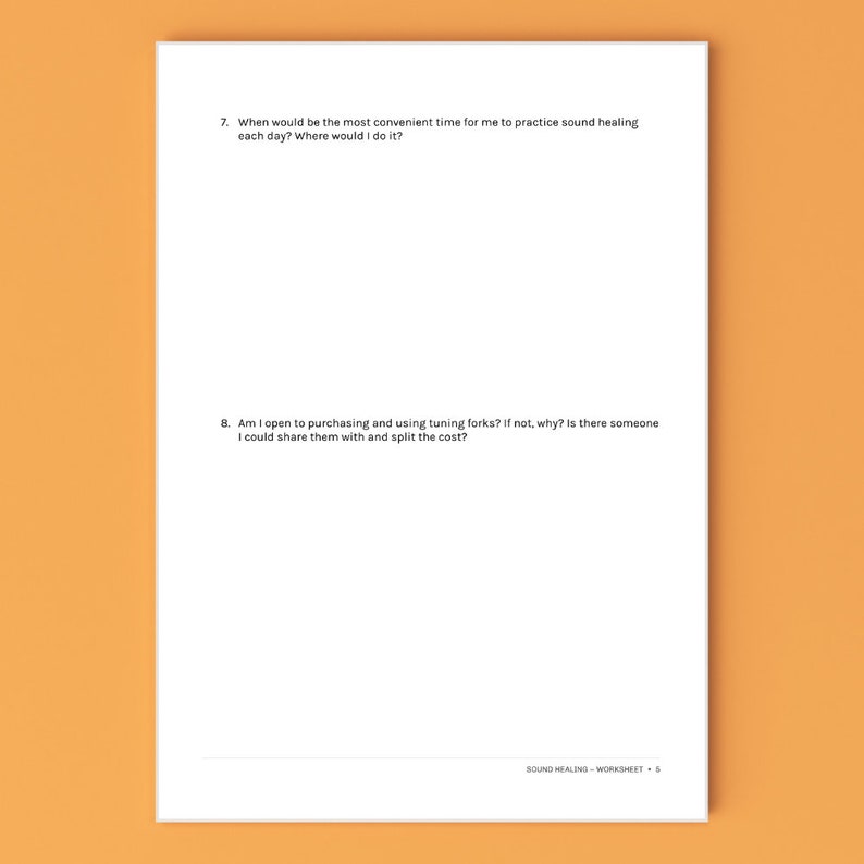 Digital Download Worksheet 'SOUND HEALING', Sound Therapy, Vibrational Healing, Printable Worksheet image 5