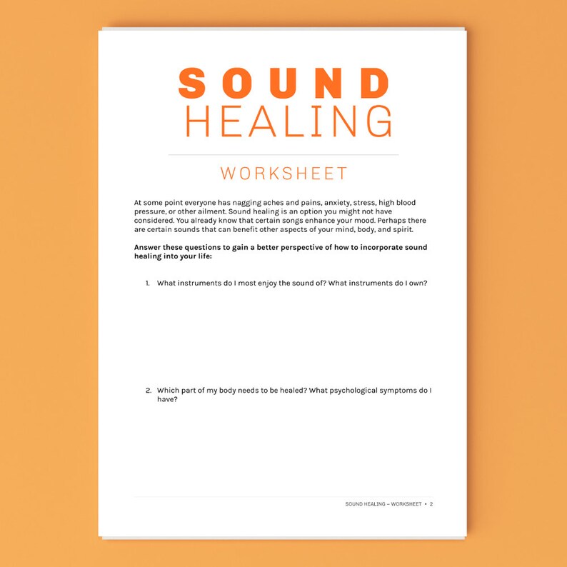 Digital Download Worksheet 'SOUND HEALING', Sound Therapy, Vibrational Healing, Printable Worksheet image 4