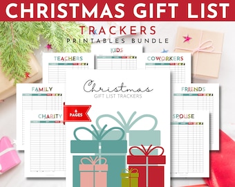 Christmas Shopping List Trackers, Printable Christmas Presents Lists, Christmas Shopping Budget Trackers,Christmas Shopping Planner, PDF