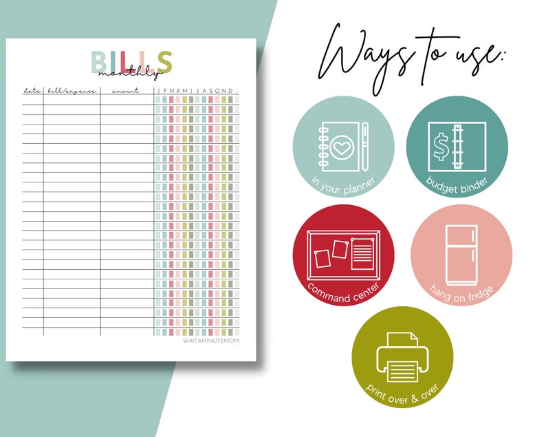 Monthly Bill Tracker Printable, Bill Payment Tracker, Bill Payment Checklist, Printable Bill Payment Log, Monthly Budget Sheet, Bill Pay Log image 7