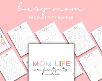 Busy Mom Productivity Printables Bundle, Mom Life Binder Pages, Productivity Planner for Moms, Schedule for Overwhelmed Moms, Mom Routine