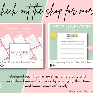Freezer Contents Log Printable for Spring Cleaning, Simple Freezer ...