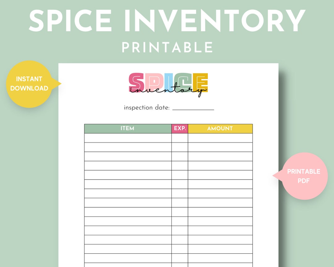 Spices Inventory for Modern Homemakers and Homesteaders, Seasoning ...