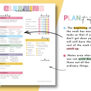 Simple Weekly Cleaning Routine Printable, Busy Mom Cleaning Checklist ...