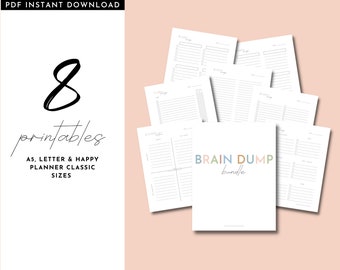 Brain Dump Worksheets for Busy and Overwhelmed Moms, Thought Organizer, Task Triage, Decision Matrix, Instant Download Printables Pages, PDF