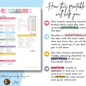 Easy Weekly Cleaning Schedule Printable, Busy Mom Cleaning Checklist ...