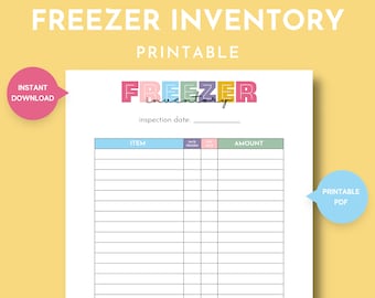 Kitchen Inventory Freezer Storage Log Printable, Frozen Food Supply Tracker Sheet for Busy Moms and Homemakers, Simple Modern Homemaking