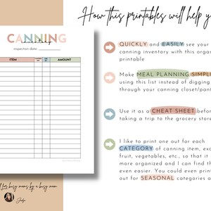 Canning Inventory List Printable, Simple Canning Stock List, Canning Journal, Food Preservation Log, Kitchen Inventory, Homemaker Printables image 4